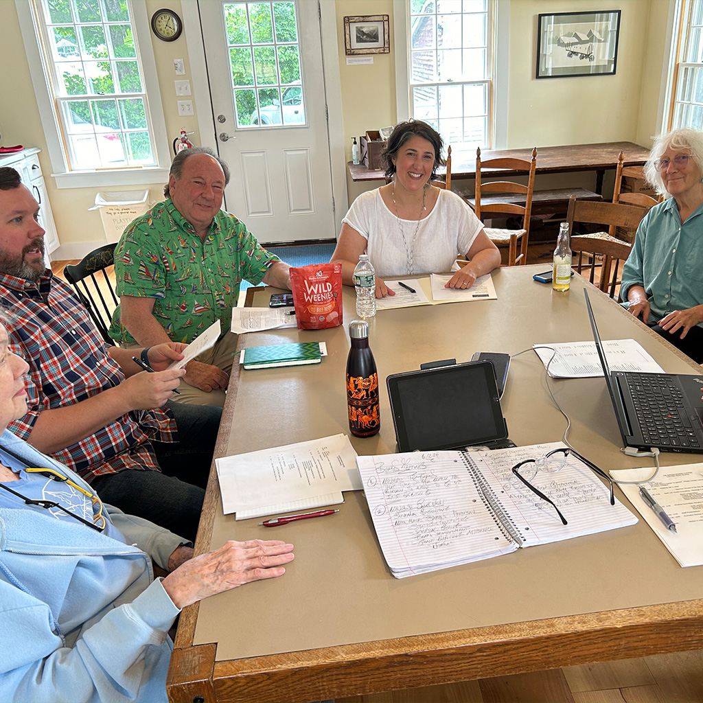 Sara Juli working with a board of directors.